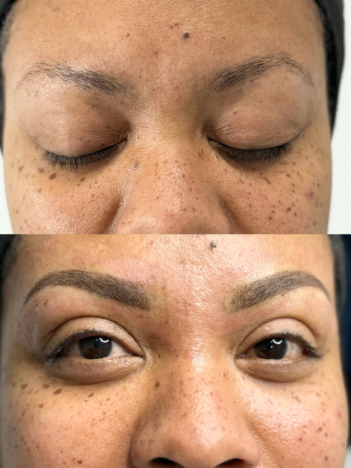 Powder ombre brows result Grand Prairie TX